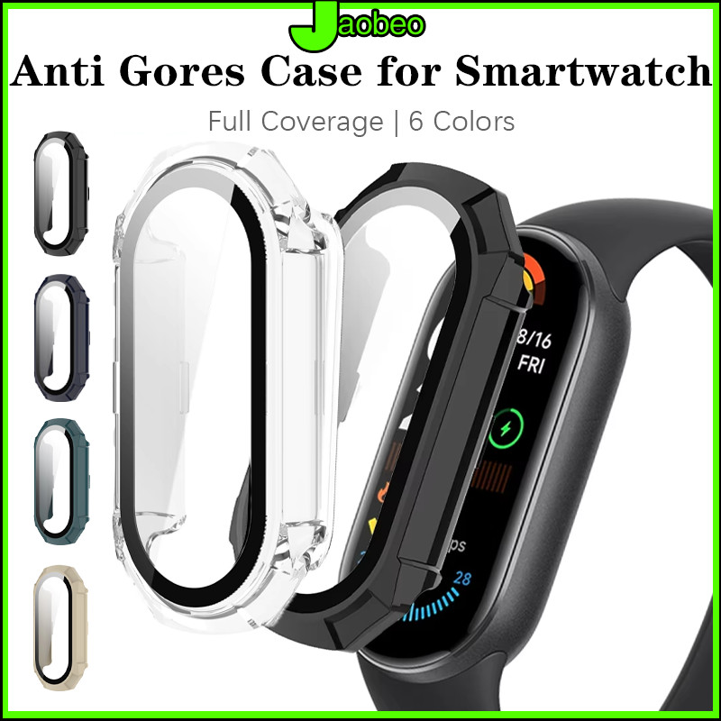 ปกกระจกนิรภัย for Mi Band 10 9 8 NFC วัสดุ PC ครอบคลุมเต็มรูปแบบกรณียาก ฝากป้องกันหน้าจอ Bumper Shell for Miband 10 9 8