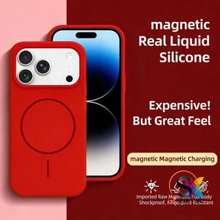 หรูหรา ซิลิโคนแม่เหล็กเคสโทรศัพท์สําหรับ ไอโฟน 17 16 15 14 13 12 11 มือโปร สูงสุด 14/15/16บวก ซิลิโคนปลอกสีสวย รอบด้านกันกระแทกฝาครอบป้องกัน