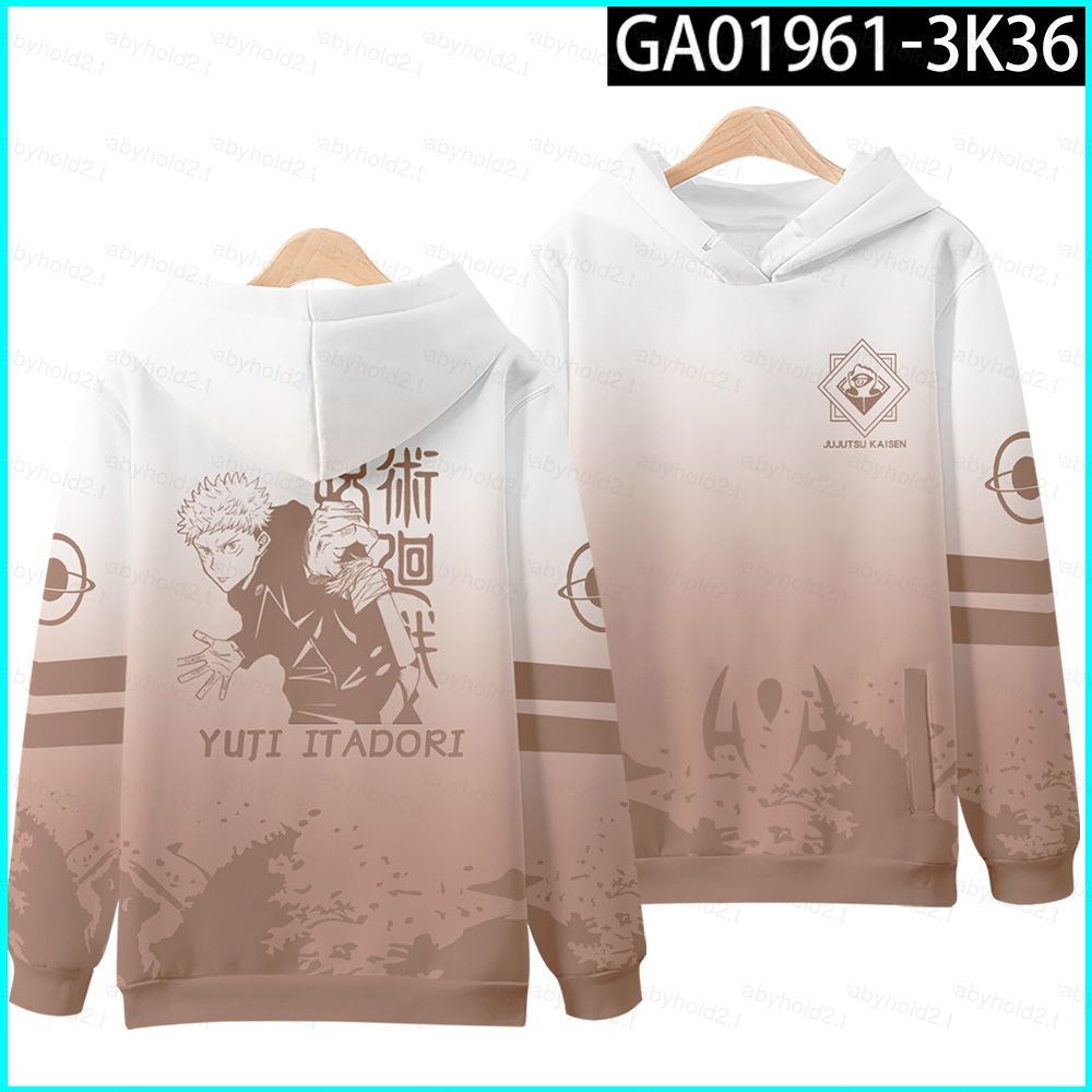 BH2 Jujutsu Kaisen อะนิเมะแจ็คเก็ต 3D เสื้อแขนยาวคอสเพลย์ Gojou Satoru Unisex Top Casual Hoodie แฟชั