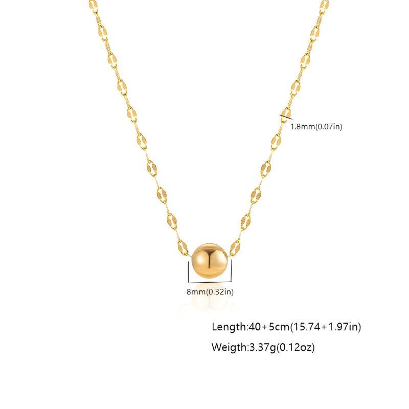Vnox สร้อยคอจี้ลูกบอลลูกปัดสีทองสําหรับผู้หญิงสาว,ห่วงโซ่ริมฝีปากสร้อยคอแฟชั่นทุกวัน - รูปที่ 5