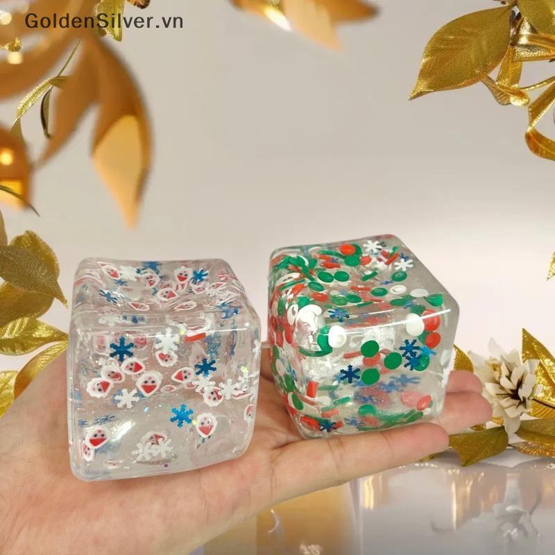 GoldenSilver 1 ชิ้นคริสต์มาส Series Sensory Fidget ของเล่น Taba Squishy ความเครียดลูก Cube ช้า Rise 