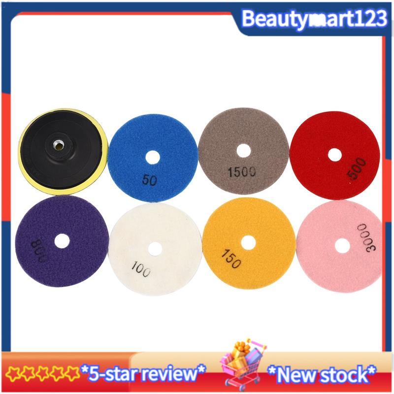 BM8 ชิ้นแผ่นขัด 4 นิ้วชุดเปียก/แห้งสําหรับหินคอนกรีตหินอ่อน