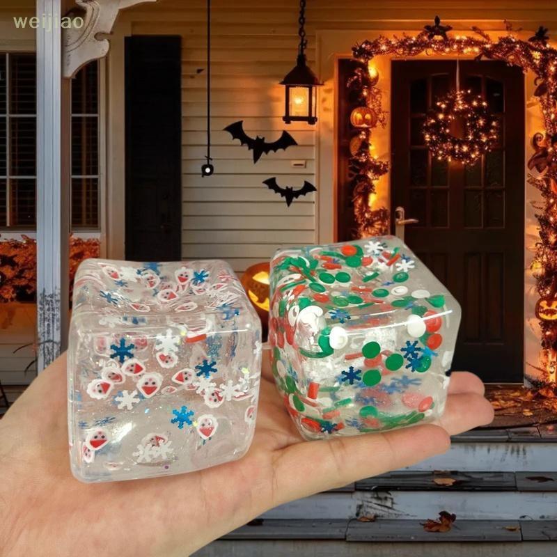 [WEI] 1 ชิ้นคริสต์มาส Series Sensory Fidget ของเล่น Taba Squishy ความเครียดลูก Cube ช้า Rise Squishy