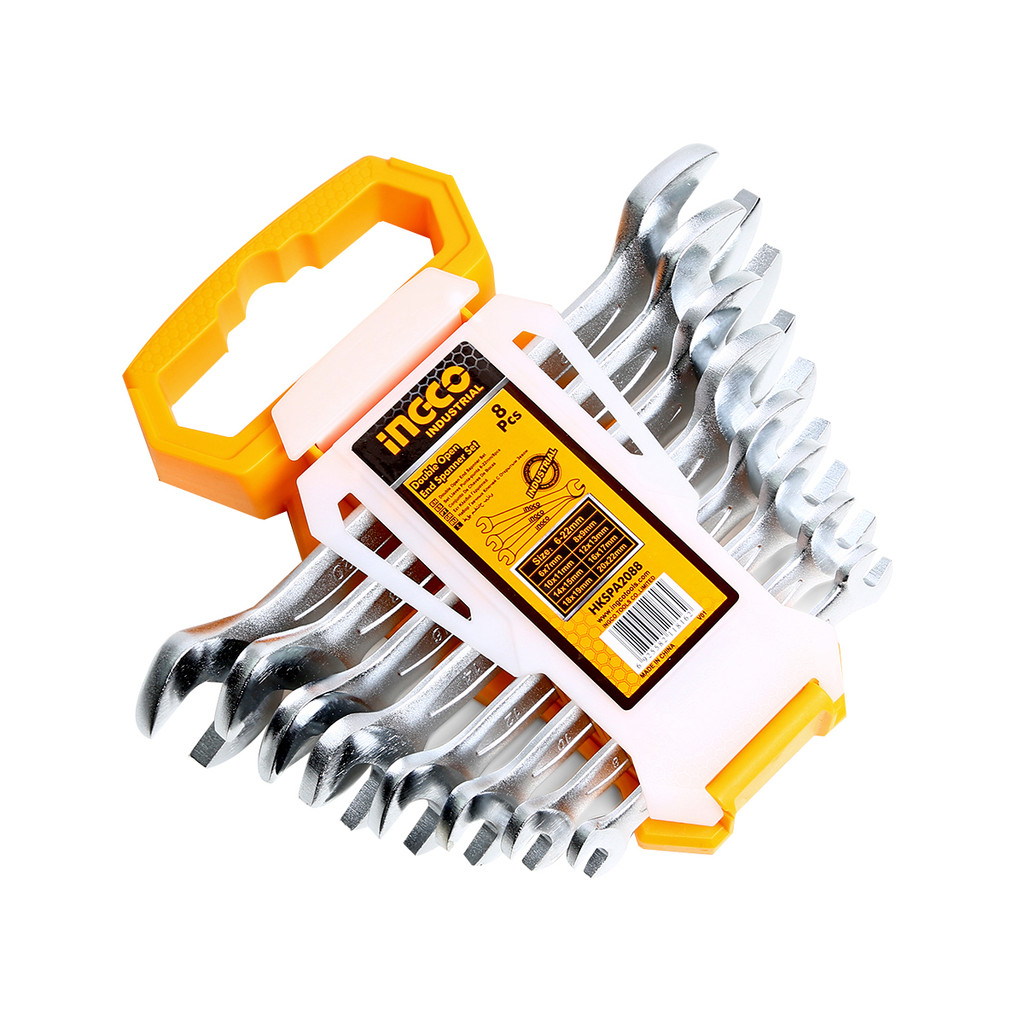 INGCO HKSPA2088 ชุดประแจปากตาย 8 PCS DOUBLE OPEN END SPANNER (อิงโก้)