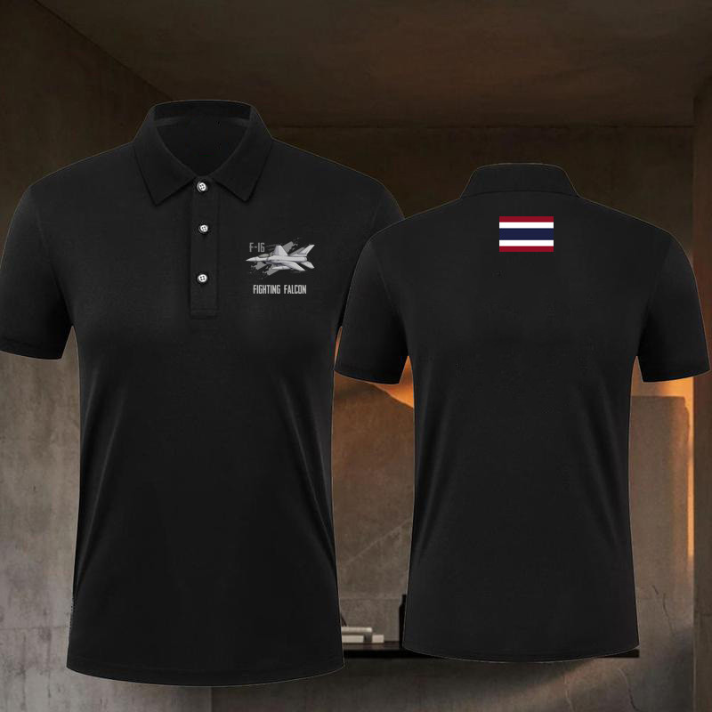 เสื้อโปโล ไทยนี้รักสงบ F-16 printed ผ้าCotton มีสองสี ทั้งทรงปกติแล polo shirt ผ้า ใส่ได้ ทั้ง ชาย ใ