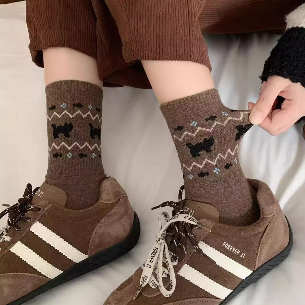 ถุงเท้าผ้าฝ้ายสุภาพสตรี ทรงหลอดยาว สำหรับฤดูใบไม้ร่วงและฤดูหนาว พร้อมบริการเก็บเงินปลายทาง - รูปที่ 3