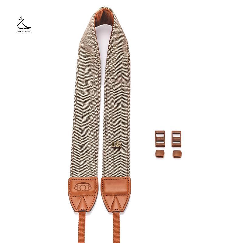 [HSSL] สายคล้องกล้องแบบพกพากล้องไหล่คอสายวินเทจเข็มขัดผ้าฝ้าย 100% สายคล้องกล้องสําหรับ Sony Nikon C