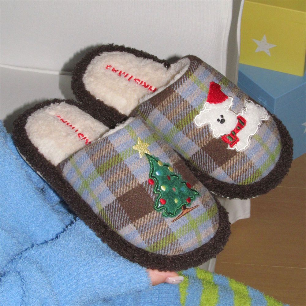 Gukoo/Nut Shell Plush รองเท้าแตะผ้าฝ้ายหญิง Original Boom Puppy น่ารักบ้าน Anti-slip Floor Mop202512