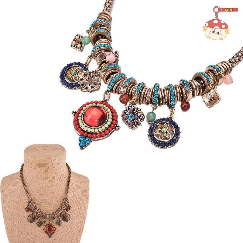 [IAQC] ใหม่ยิปซีชาติพันธุ์ชนเผ่า Boho Chain Bid สร้อยคอ sel จี้ Fringe [VN]