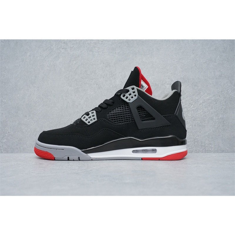 รองเท้าJordan 4 AJ4 Retro Bred (GS) ไซส์พิเศษ UK12 สีดำแดง พร้อมส่ง