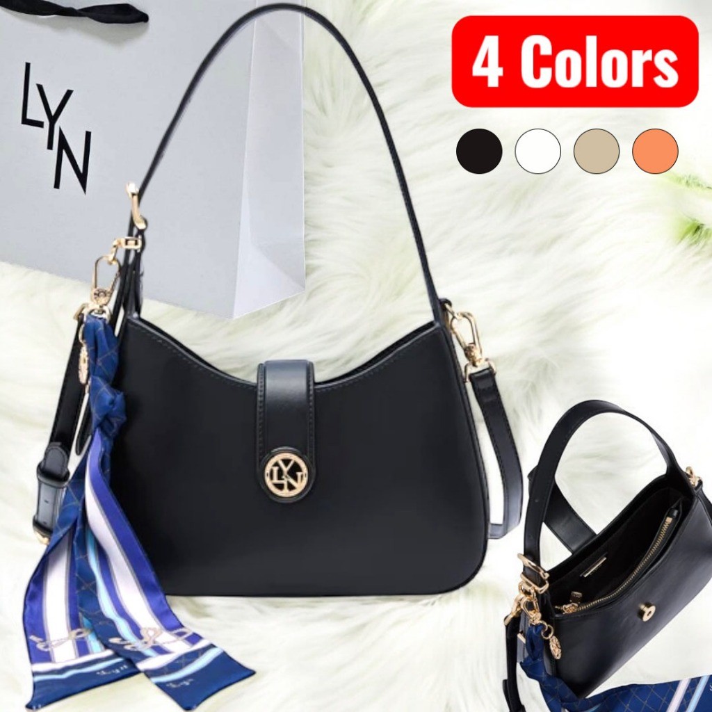 LYN ACCS กระเป๋าผู้หญิง 2025 ใหม่ ผ้าพันคอไหม กระเป๋าใต้วงแขน 95