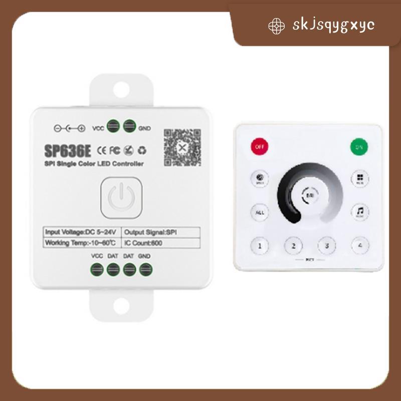 skjsqygxycAND-SP636E SPI DC5-24v คอนโทรลเลอร์ขาวดําพร้อม AND-RC1 รีโมทคอนโทรลรองรับ 2.4G Touch รีโมท
