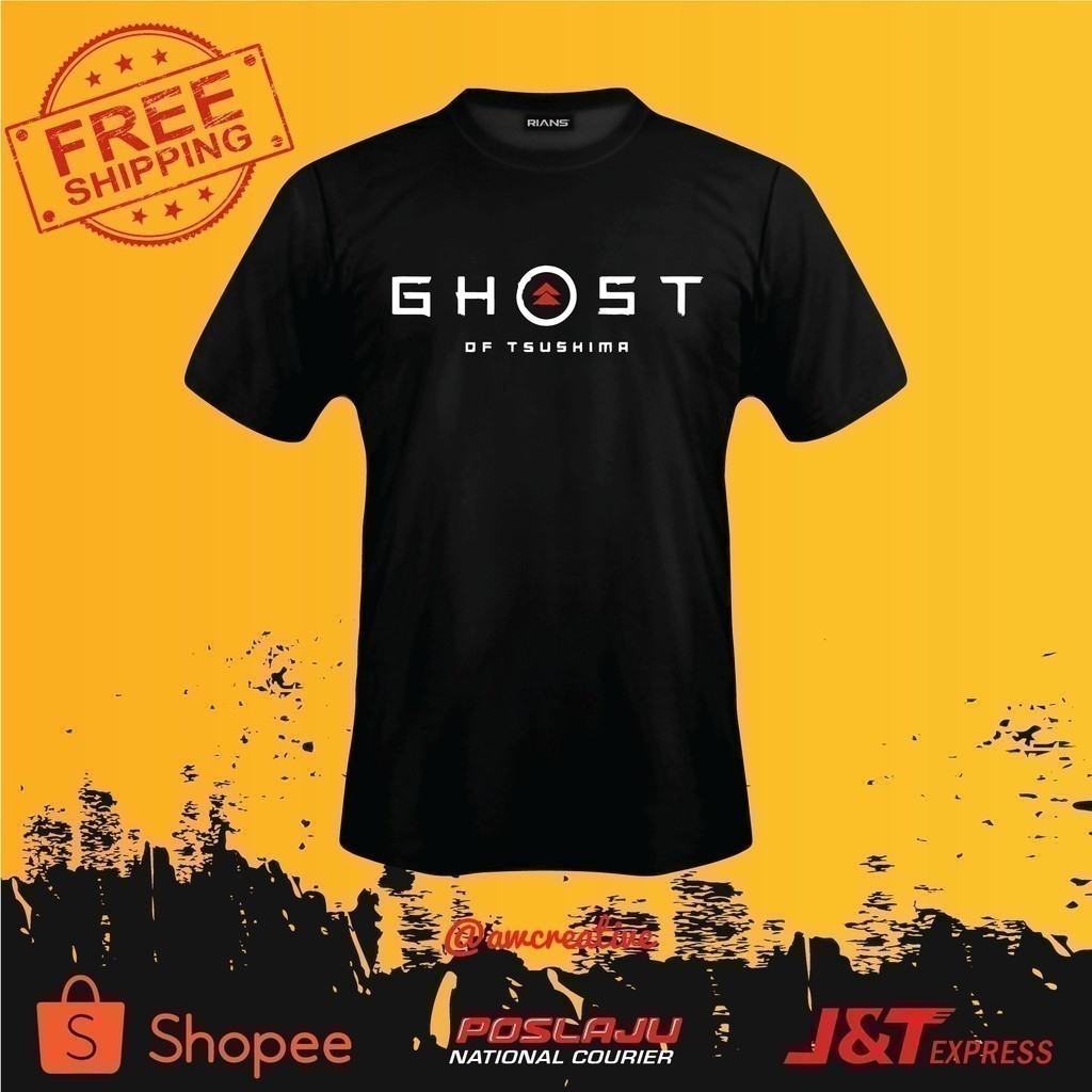 2025 T เสื้อแฟชั่น Ghost of Tsushima Jin Sakai Clan เสื้อยืด (เสื้อยืดไมโครไฟเบอร์) เสื้อยืดกลางแจ้ง