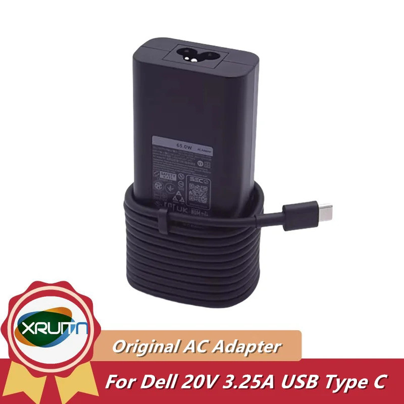 65W 20V 3.25A USB-C Original AC Adapter Power Charger สําหรับ Dell Chromebook 11 9FNYW 9MT5R 492-BCB