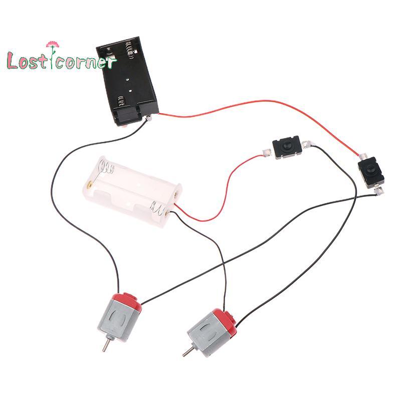 [Lostcorn] สีดําสีขาว 130 ชุดมอเตอร์พร้อม 2xAA Battery Storage Case และ Switch 16500 RPM Mini DIY El