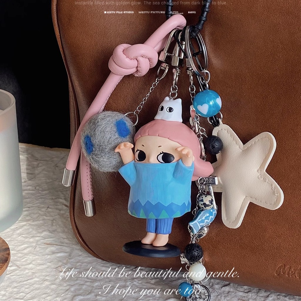 Pop Mart Nyota Soft Life Bag พวงกุญแจรถยนต์แบบแขวน จี้ห้อยกระเป๋า ของขวัญ