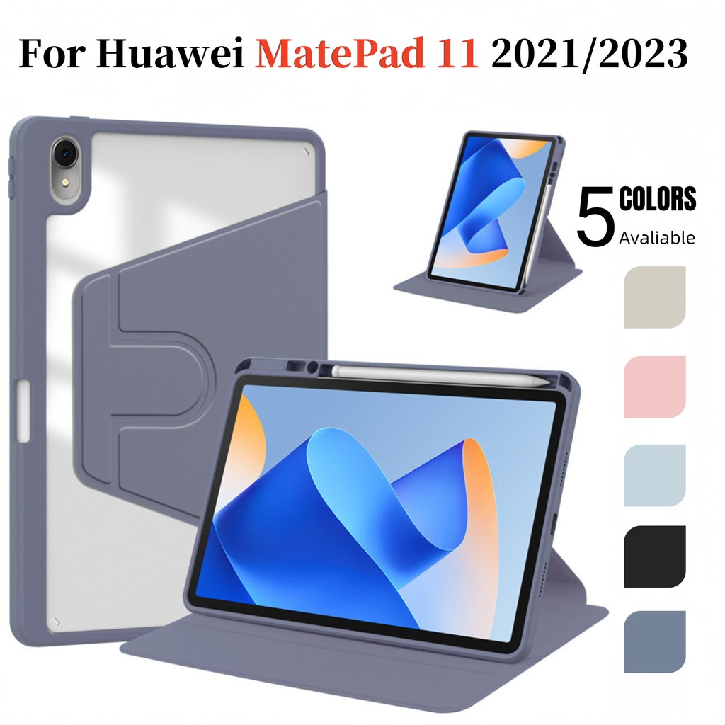 สําหรับ Huawei MatePad 11 WiFi 2021 2023 DBY-W09 DBR-W10 อะคริลิค 360° ขาตั้งหมุนพร้อมช่องใส่ปากกา เ