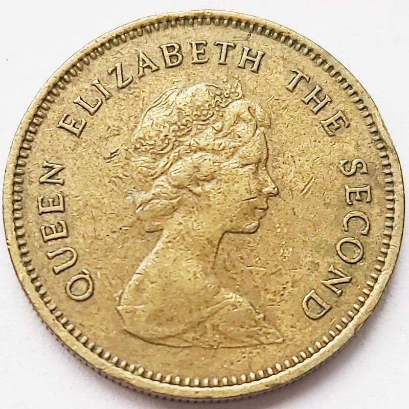 Youth Queen Edition Hong Kong Wumm 50 Cents เหรียญทองเหลือง 1977-1980 ปี 22.5mm 4.9g 5.12 **********