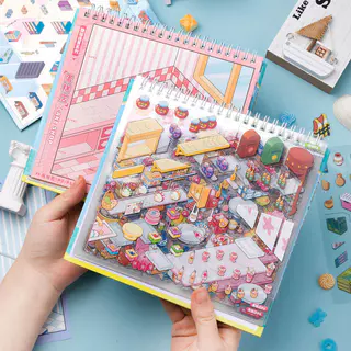 31 ชิ้น [รหัส Assortment Book Series] 3D Landscape สติกเกอร์วัสดุกันน้ําสําหรับ Journalสมุดภาพร้านน้ําชาร้านว่ายน้ํา