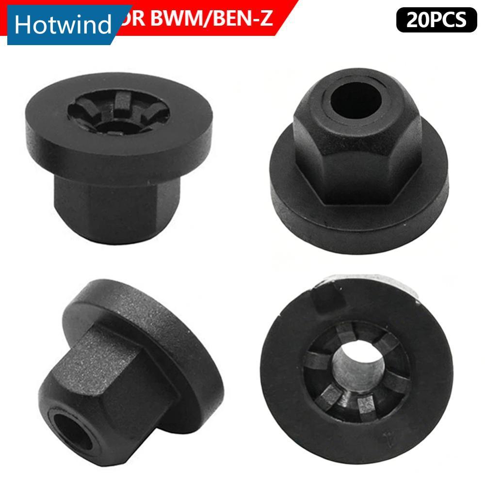 HW 20 ชิ้นรถภายนอก Body Nut คลิปหน้าแปลนไนลอนหน้าแปลน Nut 10 มิลลิเมตร Hex Fit สําหรับ BMW Mercedes 
