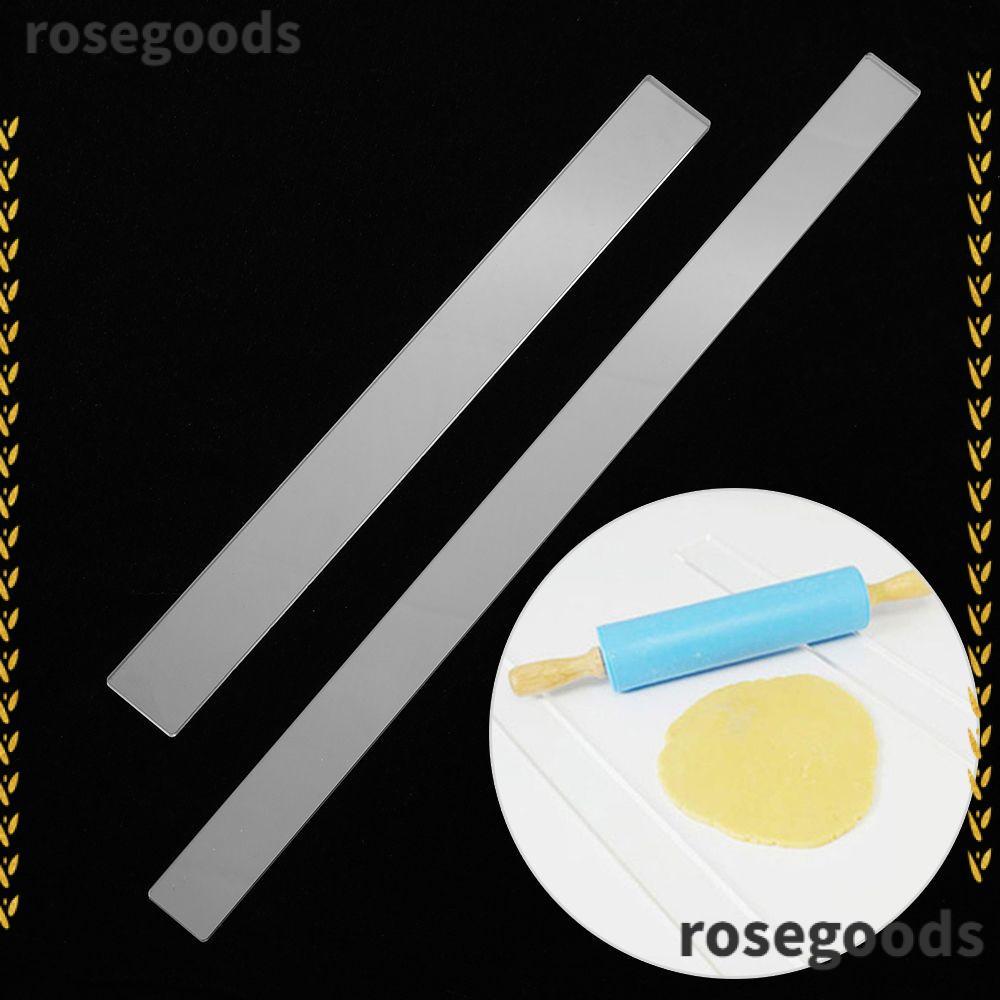 ROSEGOODS 2 ชิ้นอะคริลิค Balance ไม้บรรทัดอุปกรณ์เบเกอรี่ F Ondant Icing ไม้บรรทัดความหนาที่ใช้งานได้จริง