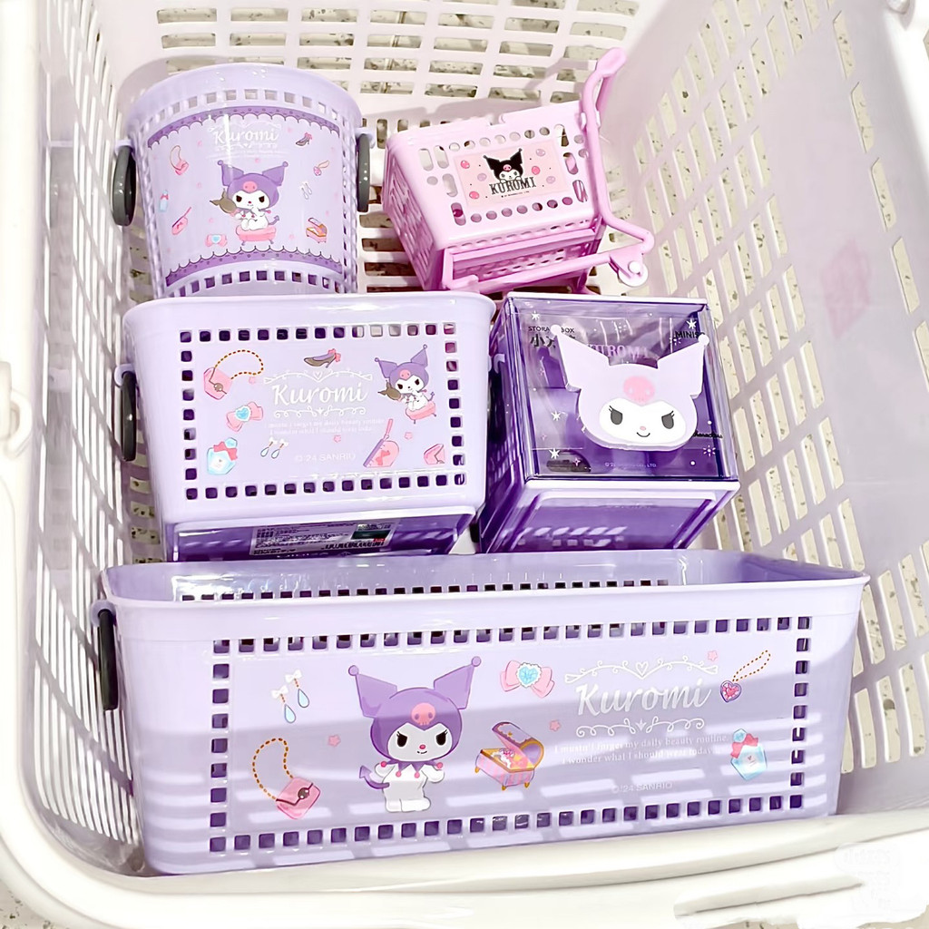 MINISO MINISO Sanrio Series Double Ear Square Round Storage Basket Kuromi Melody Cinnamon Dog