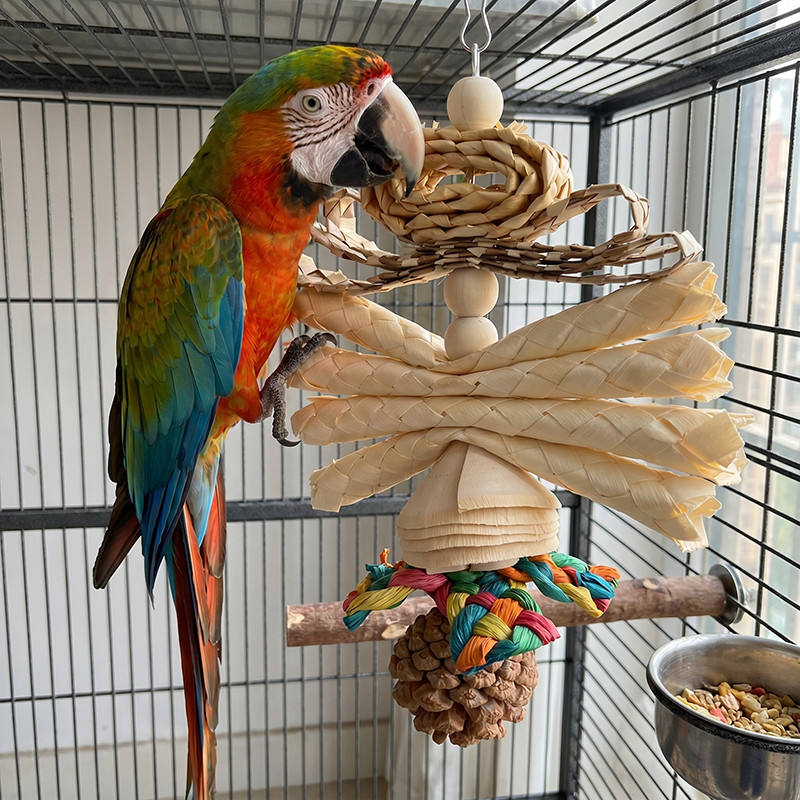 อุปกรณ์กรงนกแก้วของเล่น | แขวนกรงนก Chew & Foraging ของเล่นสําหรับนกแก้ว Cockatiel Lovebird Budgie | ของเล่นตกแต่งกรงนก
