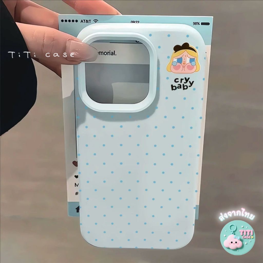 TiTi สินค้าพร้อมส่ง! เคสตุ๊กตาแพนด้าแต้มสีอ่อน รองรับiPhone 17 16 15 14 13 12 11 Pro Max สไตล์น่ารัก สไตล์Ins สีสดชื่น
