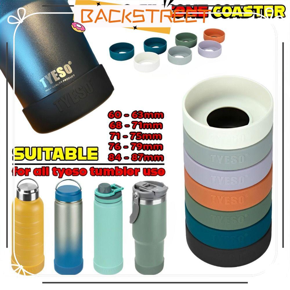BACKSTAGE 1 ชิ้นขวดฝาครอบ, 71-75 มิลลิเมตรถ้วยแก้วซิลิโคน Coaster, ป้องกัน Universal Anti Slip ด้านล่างสําหรับ Tyeso แก้ว