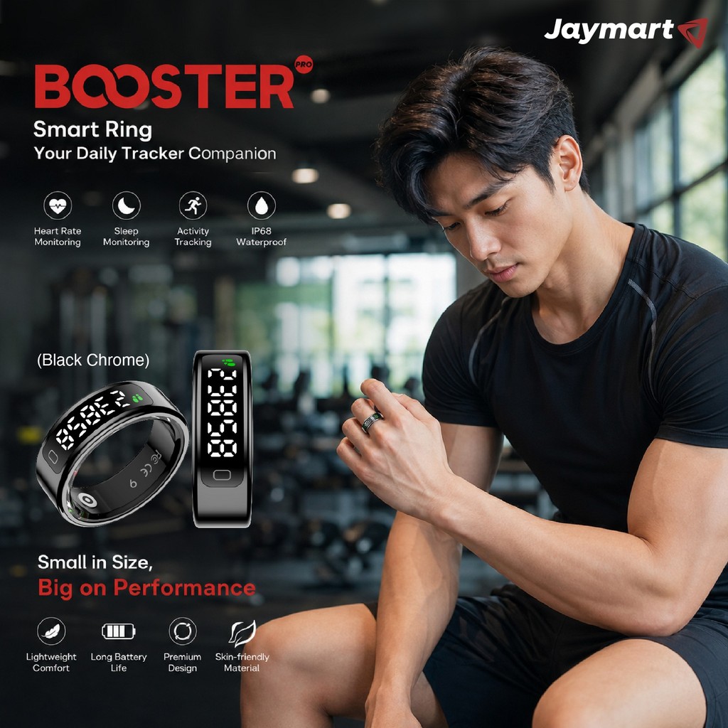 Booster Pro Smart Ring (Black Chrome) แหวนอัจฉริยะ (รับประกันศูนย์ 1 ปี) By Jaymart