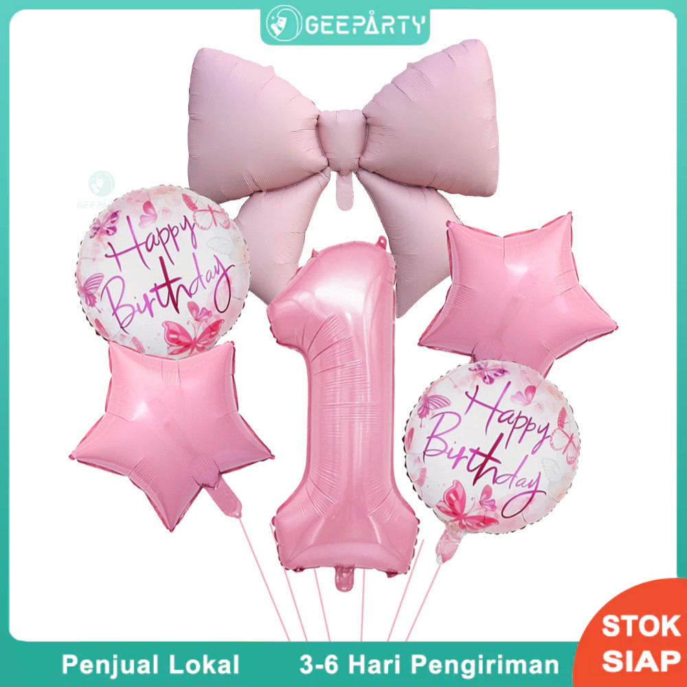 GeeParty บอลลูนฟอยล์ตัวเลข 0-9 32 นิ้ว สีชมพูมุก สำหรับงานวันเกิดเด็กผู้หญิง ตกแต่งปาร์ตี้ สวยงาม สนุกสนาน