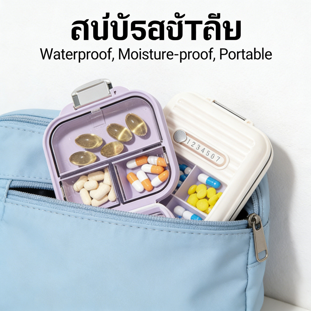 กล่องยาพกพา กันน้ำและกันความชื้น ปิดผนึกดี ตลับยาทนทาน ขนาดเล็ก ใส่ยา กล่องใส่ยา