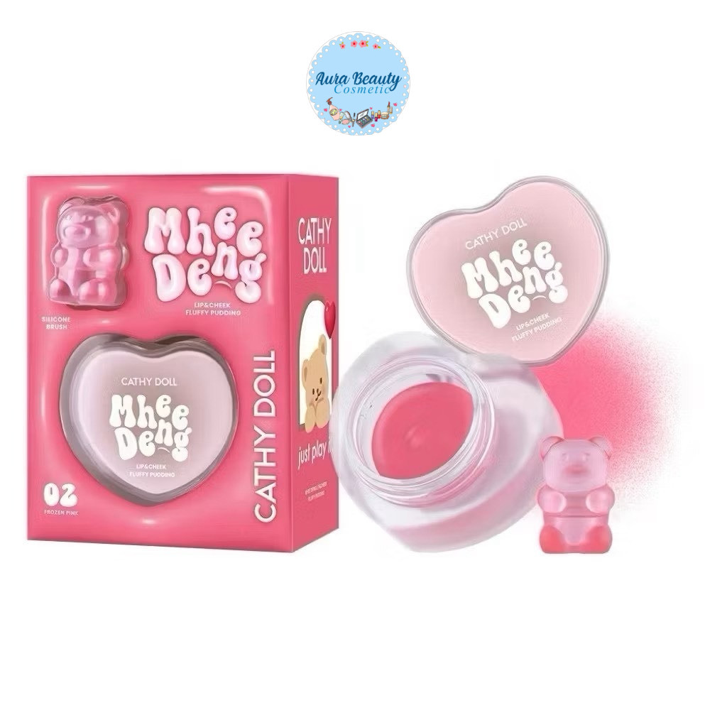 Cathy Doll  Mhee Deng  Lip&Cheek Fluffy Pudding 8g. เคที่ดอลล์ ลิปหมีเด้ง