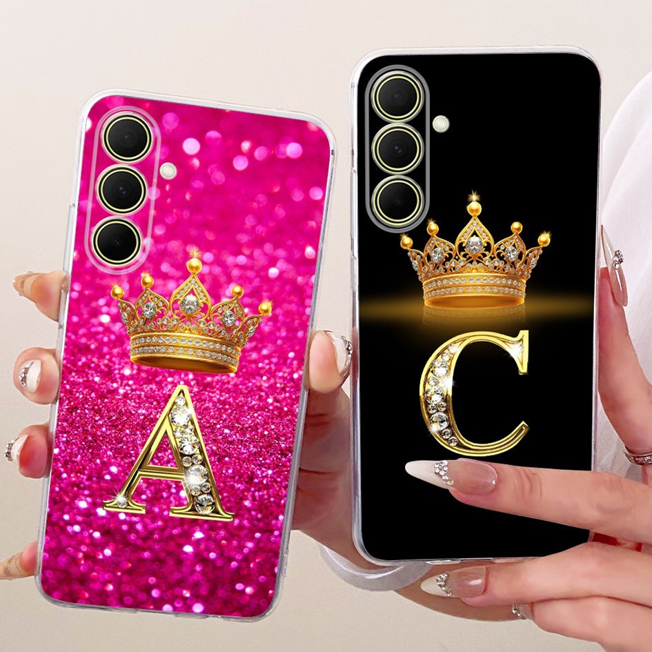 สําหรับ Samsung Galaxy A37 A57 5G กรณี SM-A376B SM-A576B หรูหรามงกุฎตัวอักษรซิลิโคนอ่อนนุ่มเคสโทรศัพ