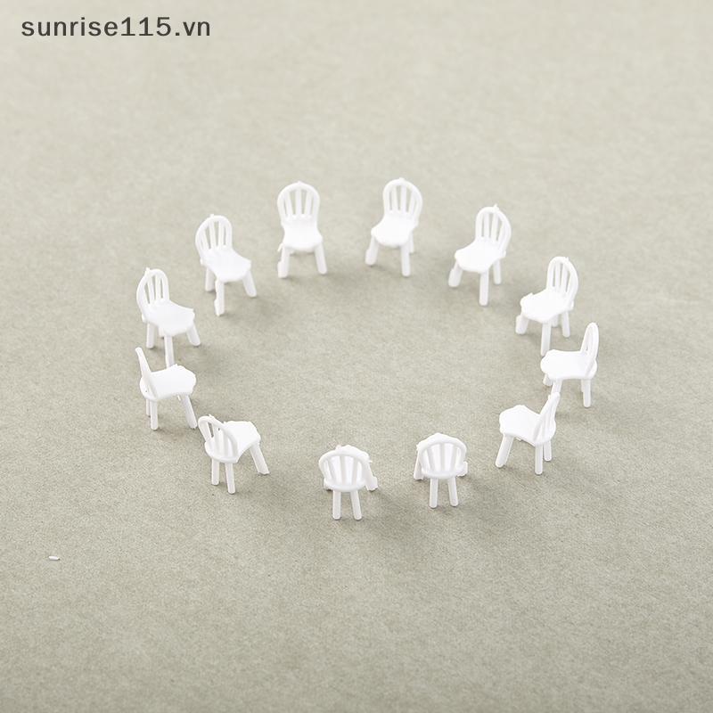 SRVN 8/10 ชิ้น 1:75 Scale Dinning เก้าอี้ขนาดเล็กรุ่นมินิบ้านตุ๊กตาเฟอร์นิเจอร์ตกแต่ง.