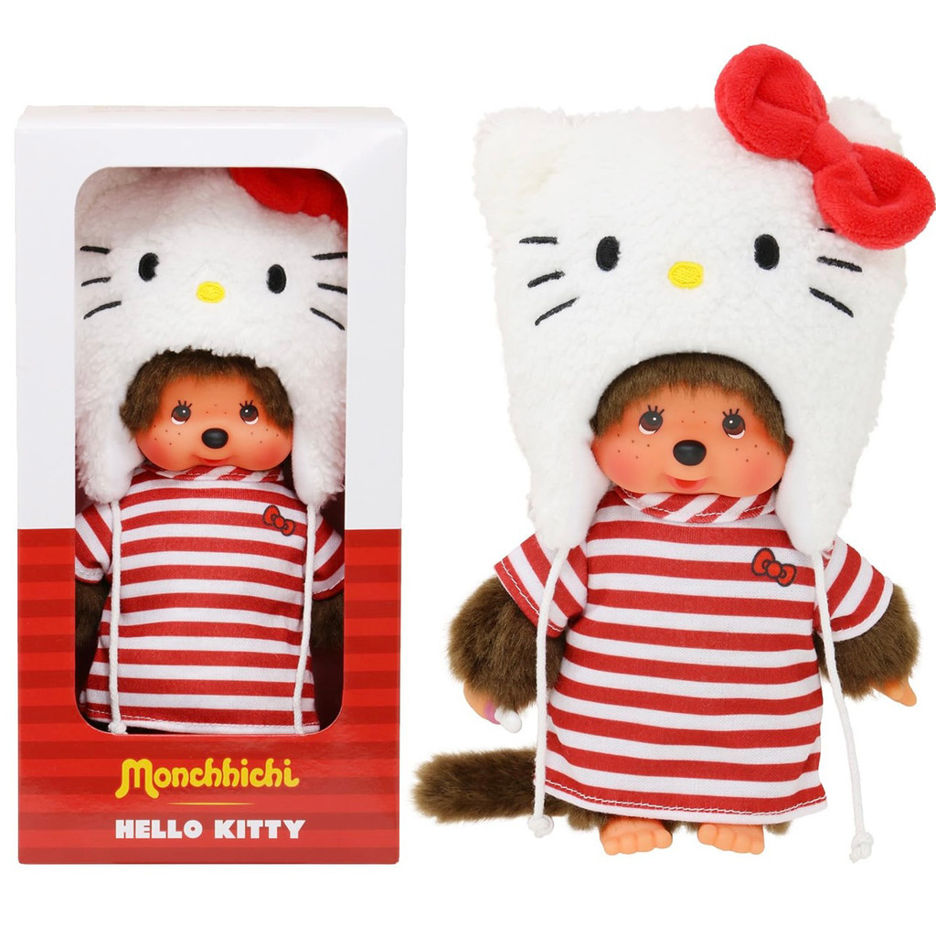 Monchhichi Monchhichi ความร่วมมือ MCCHelloKittyMelody หมวก Hello Kitty ของขวัญหญิง