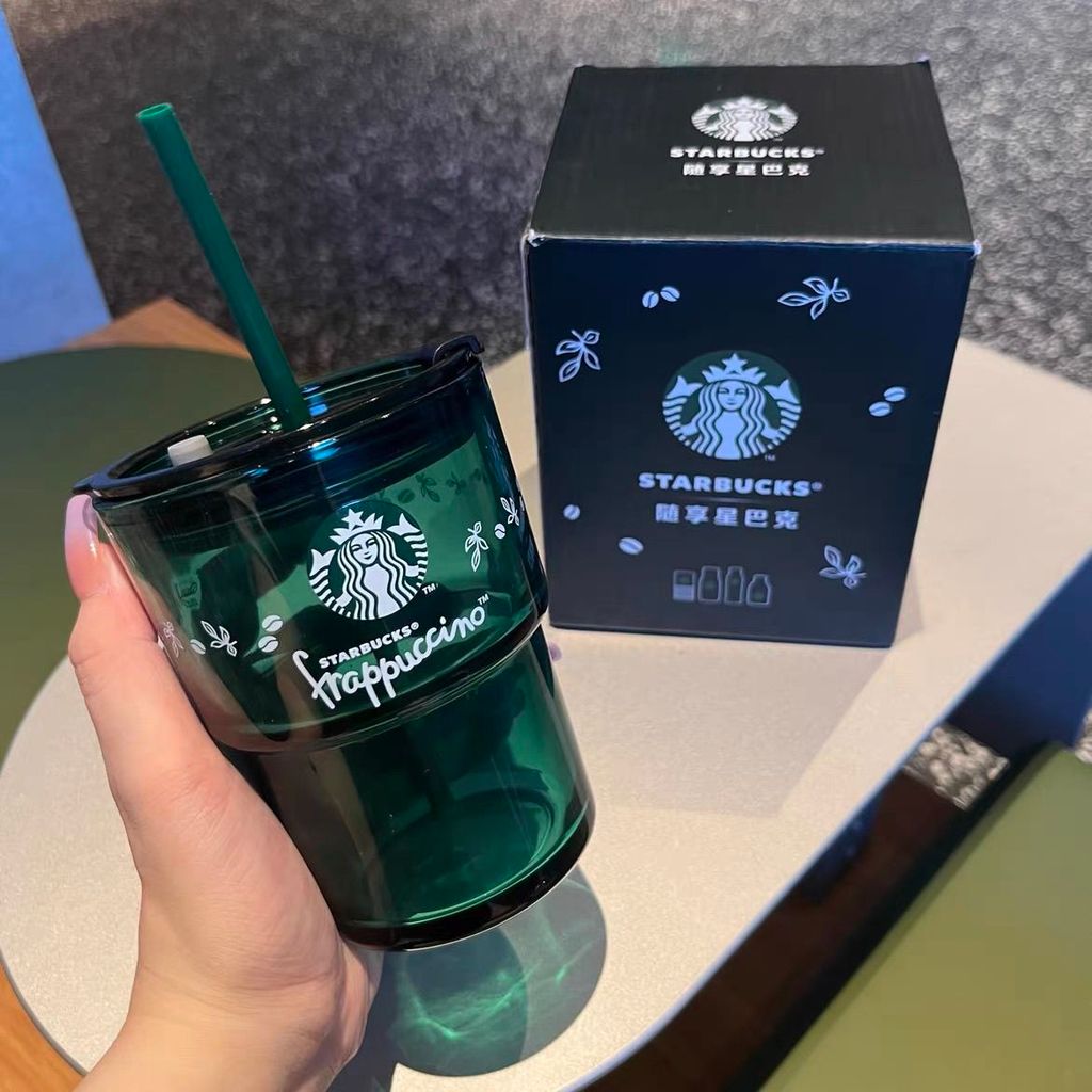 Ins Starbucks Starbucks Cup ถ้วยแก้วเพลิดเพลินไปกับฟางถ้วยน้ํามูลค่าสูงถ้วยกาแฟฤดูร้อนเครื่องดื่มเย็นนมสาว Cherry Blossom