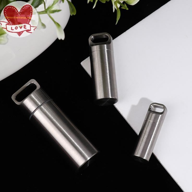 TRWITU Titanium Mini Waterproof Pill Box Portable Pill Container Pill Storage Case VN