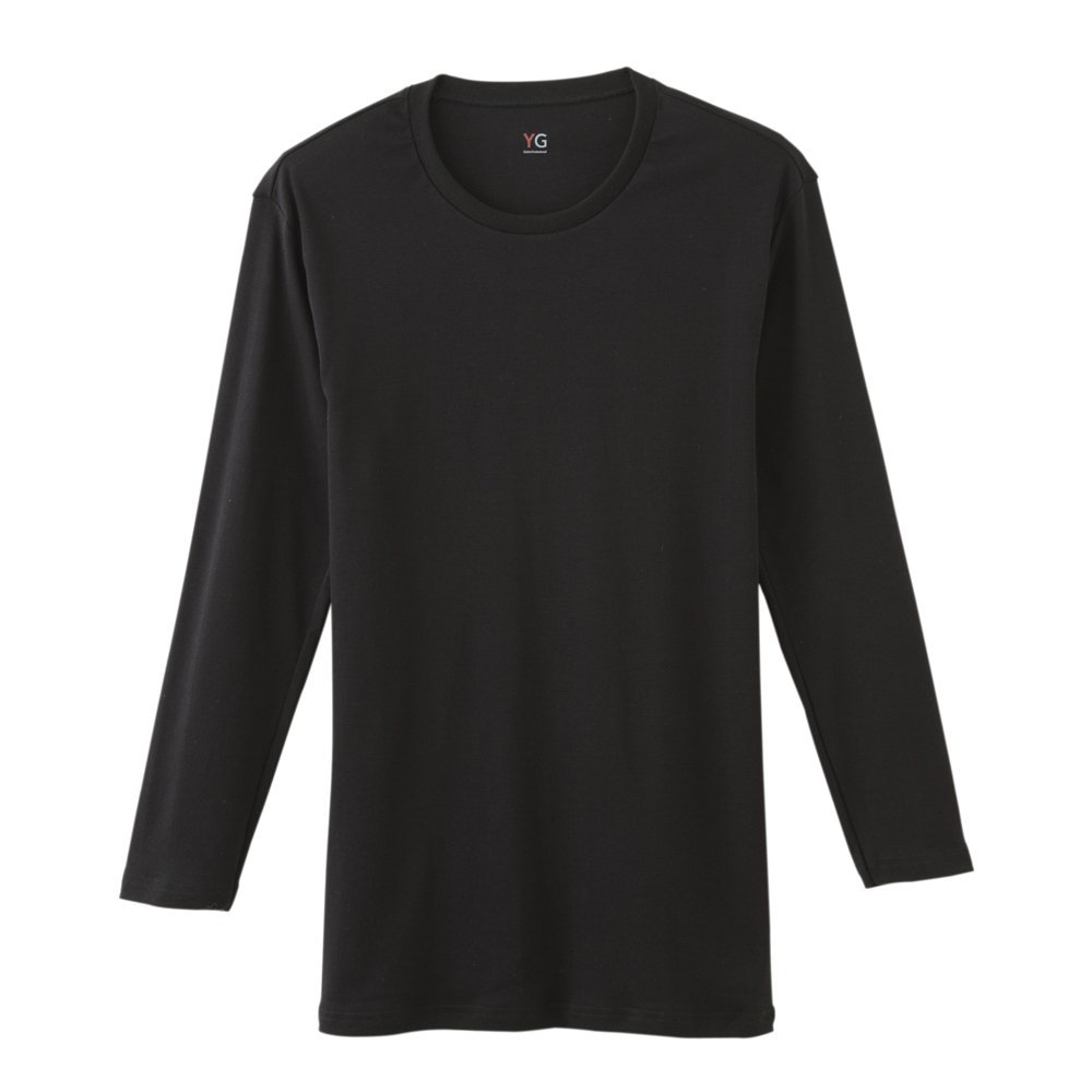 Gunze Inner Shirt YG 100% Cotton Crew Neck Long Sleeve YV0011N Men's (NEW) Black L
