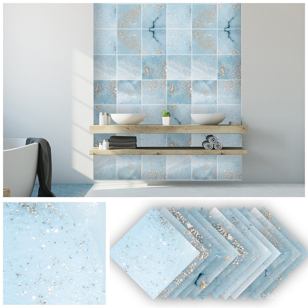 Funlife Funlife บทคัดย่อสติกเกอร์กระเบื้อง Marble Beautification สติกเกอร์ KTS050 พื้นหลังผนัง Home 