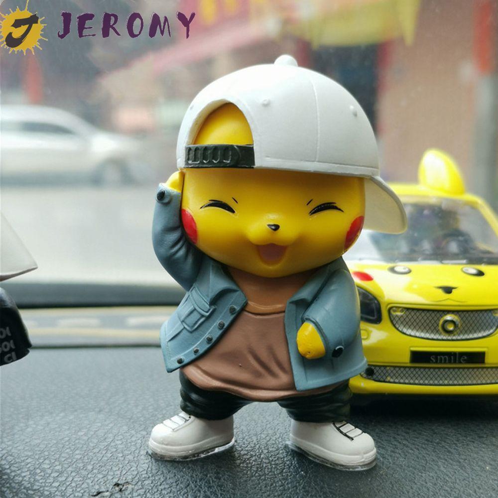 JEROMY Pikachu Action Figure สําหรับเด็กคอลเลกชันของเล่นคอสเพลย์ Pikachu ตกแต่งรถ Denim เสื้อผ้า Pik