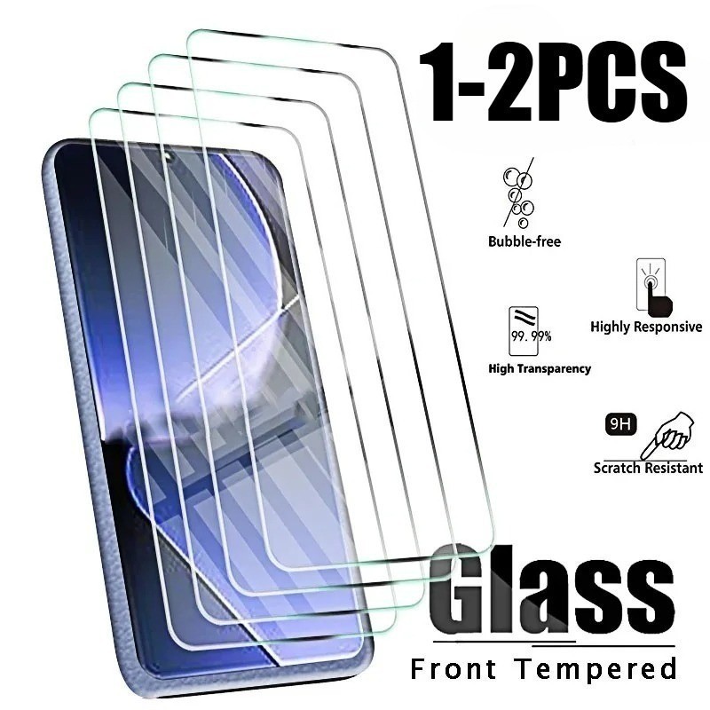 1-2 ชิ้นสีดําขอบผ้าไหมป้องกันหน้าจอสําหรับ Huawei nova Y60 Y61 Y70 Y71 Y72 Y90 Y91 Plus ไม่ใช่ลายนิ้