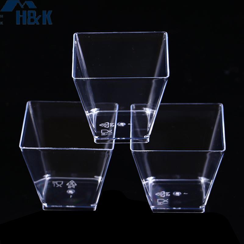 [H&K Dec] 25 ชิ้น 60ML ถ้วยขนมแบบใช้แล้วทิ้งขนมพลาสติกถ้วยไอศกรีม Party จัดมา {th}