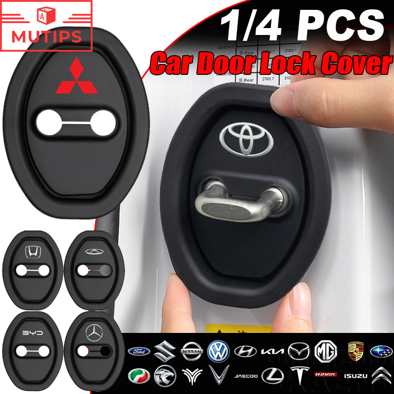 【MUTIPS】ซิลิโคน รถยนต์ แผ่นล็อคประตู-เสียง Shock Pad ล็อคประตูหัวเข็มขัดปก Anti-collision เครื่องดูดช็อก