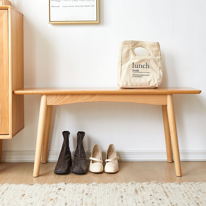 Stool solid wood bench home dining stool bench bedroom bed end stool multi-functional shoe changing 