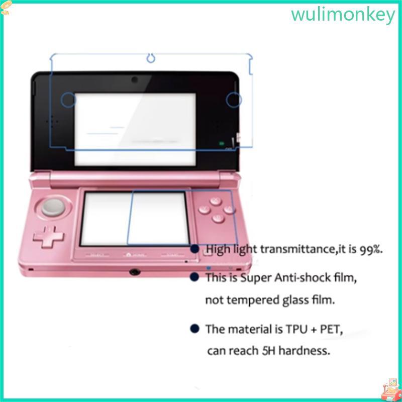 WU 2 ชิ้นป้องกันการระเบิดฟิล์มป้องกัน Shatterproof ฟิล์มใสป้องกันหน้าจอสําหรับ 3DS Scratchproof Full