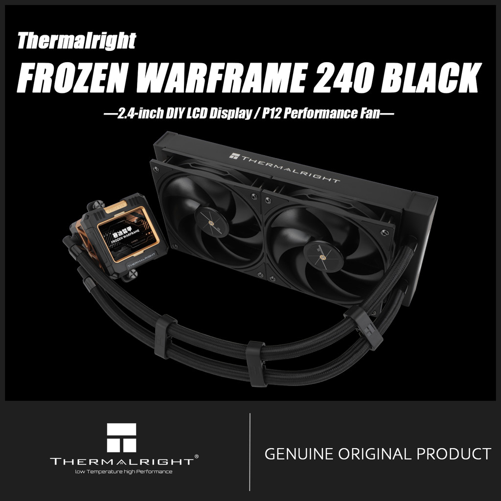 Thermalright FROZEN WARFRAME 240 BLACK AIO CPU LIQUID COOLER FW240 สีดํา 2.44 นิ้ว DIY จอแสดงผล LCD 