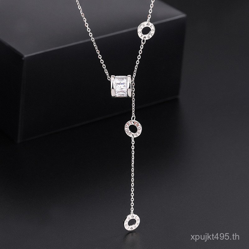 โรมันเงินสเตอร์ลิง ins999 หมายเลขพู่หญิง Niche การออกแบบเอวเล็ก Difeng สร้อยคอสร้อยคอ Clavicle Chain