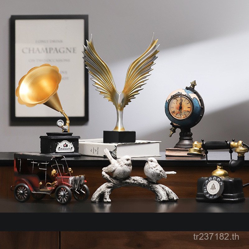 บ้านอเมริกันชั้นวางหนังสือวัตถุเก่าซีอานห้องนั่งเล่นคิดถึงเครื่องประดับขนาดเล็กพอร์ซเลนตกแต่งตกแต่งค