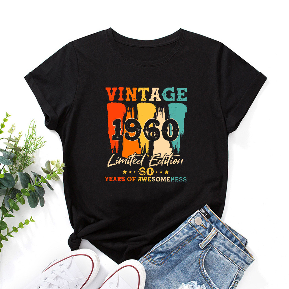 ปลาค็อด 2026 พร้อมสต็อกการค้าต่างประเทศยุโรปอเมริกันผู้หญิงหลวมรอบคอแขนสั้นเสื้อยืดผู้หญิงสร้างสรรค์